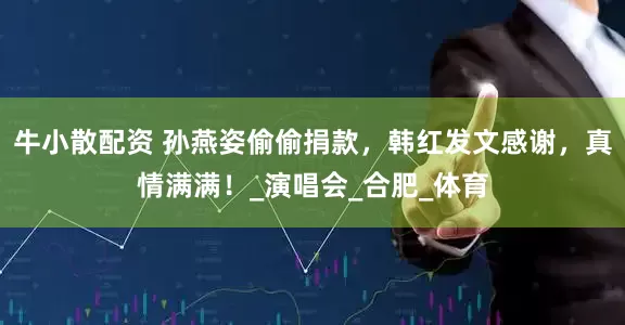 牛小散配资 孙燕姿偷偷捐款，韩红发文感谢，真情满满！_演唱会_合肥_体育